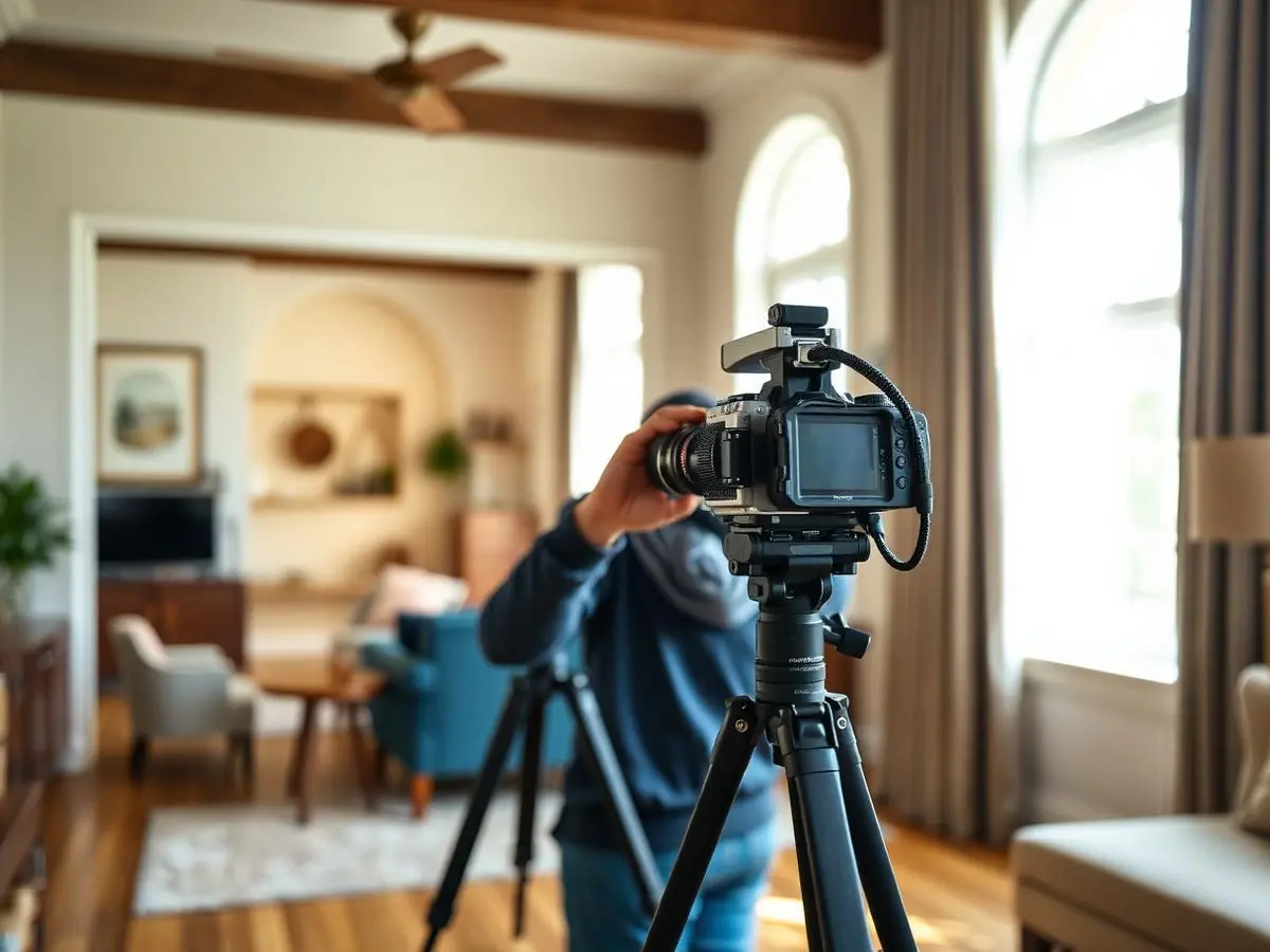 Staged living space ready for listing photography